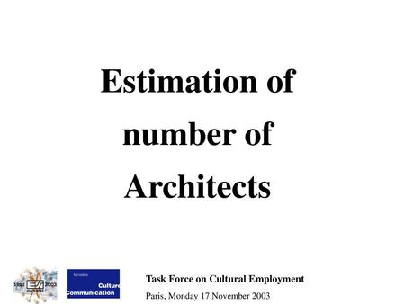 Estimation of number of Architects