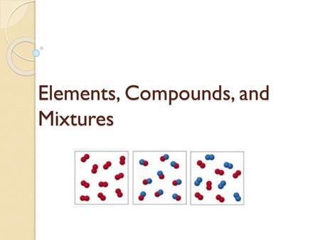 Elements, Compounds, and Mixtures