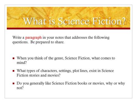 What is Science Fiction?