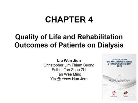 Table 4.1: Cumulative distribution of QoL-Index score in relation to dialysis modality, all dialysis patients