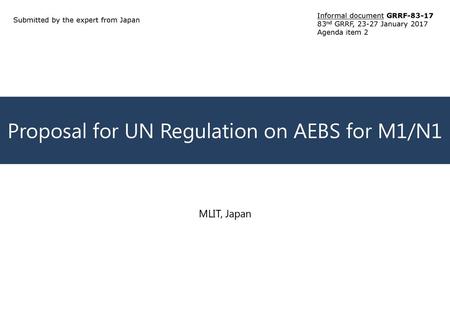 Proposal for UN Regulation on AEBS for M1/N1