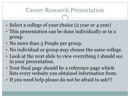 Career Research Presentation