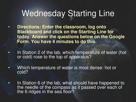 Wednesday Starting Line