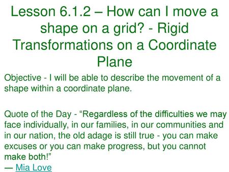 Lesson – How can I move a shape on a grid