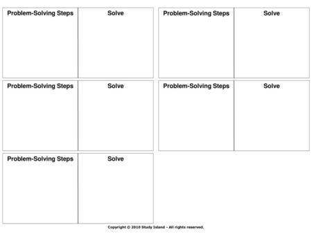 Problem-Solving Steps Solve Problem-Solving Steps Solve