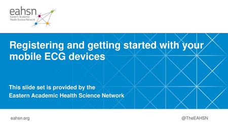 Registering and getting started with your mobile ECG devices