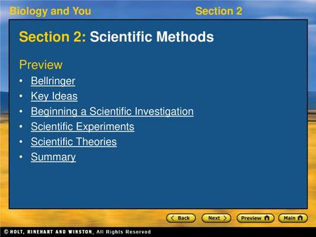 Section 2: Scientific Methods