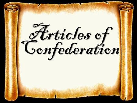 Articles of Confederation.