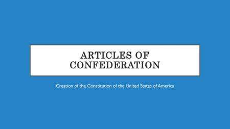 Articles of Confederation