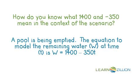 LearnZillion Notes: --This is your hook. Start with a question to draw the student in. We want that student saying, “huh, how do you do X?” Try to be specific.