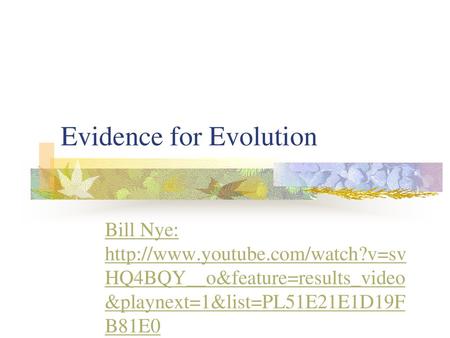 Evidence for Evolution