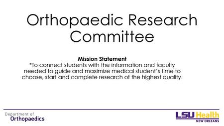 Orthopaedic Research Committee