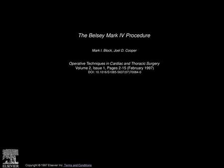 The Belsey Mark IV Procedure