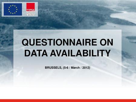 QUESTIONNAIRE ON DATA AVAILABILITY