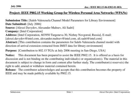 <month year> doc: IEEE c July 2006