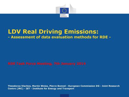 RDE Task Force Meeting, 7th January 2014