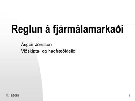 Reglun á fjármálamarkaði