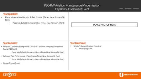 PEO-RW Aviation Maintenance Modernization Capability Assessment Event