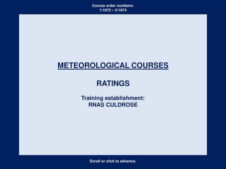 METEOROLOGICAL COURSES RATINGS