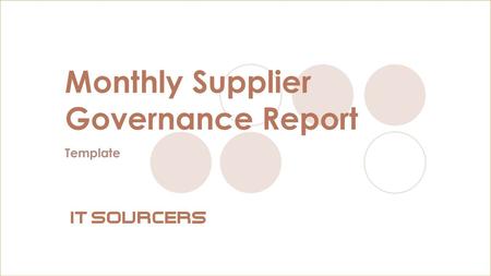 Monthly Supplier Governance Report