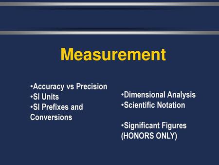 Measurement Accuracy vs Precision SI Units Dimensional Analysis