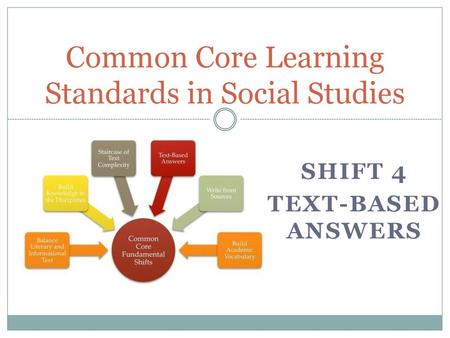 Common Core Learning Standards in Social Studies