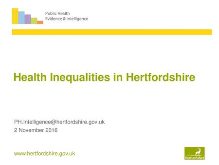 Health Inequalities in Hertfordshire