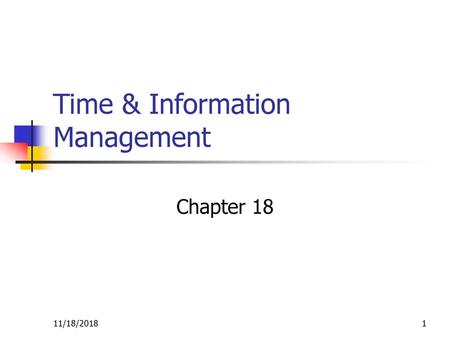 Time & Information Management