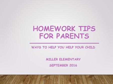 Homework Tips for Parents