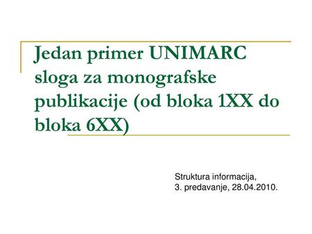 Struktura informacija, 3. predavanje,