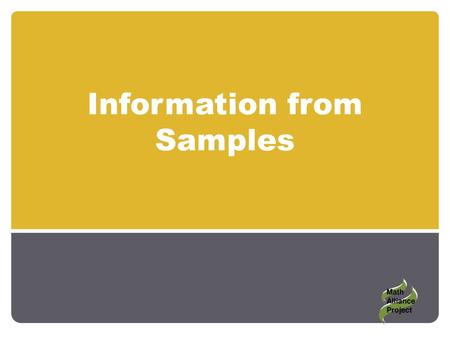 Information from Samples