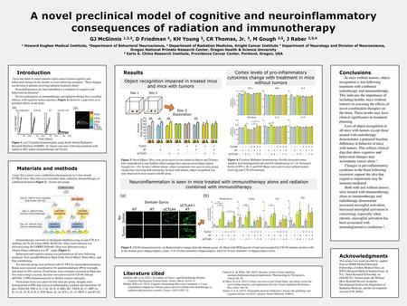 Object recognition impaired in treated mice and mice with tumors