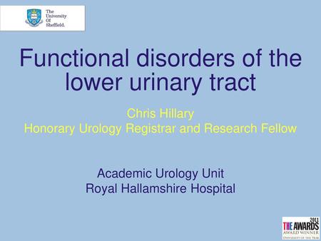 Functional disorders of the lower urinary tract