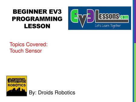 BEGINNER EV3 PROGRAMMING Lesson