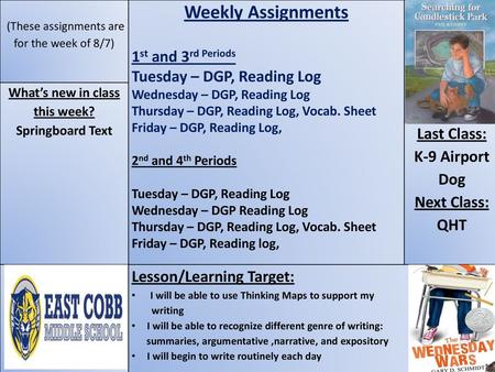 What’s new in class this week?