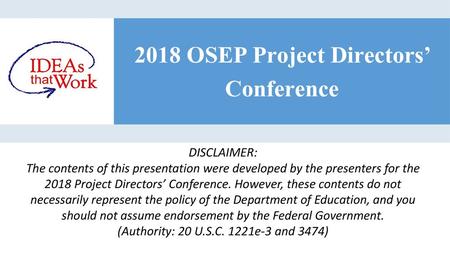 2018 OSEP Project Directors’ Conference