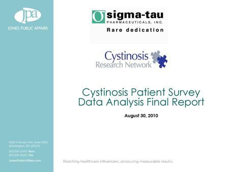 Cystinosis Patient Survey Data Analysis Final Report