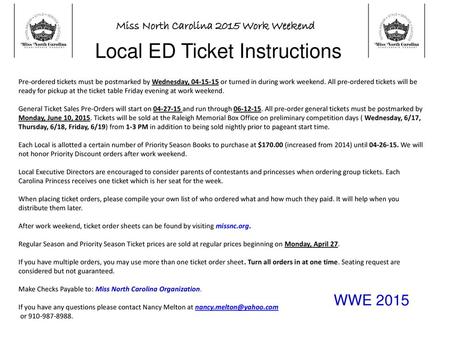 Local ED Ticket Instructions