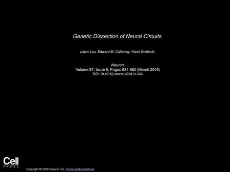 Genetic Dissection of Neural Circuits