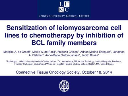 Connective Tissue Oncology Society, October 18, 2014