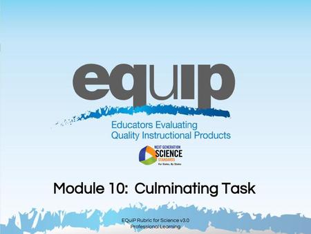 Module 10: Culminating Task