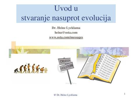 Uvod u stvaranje nasuprot evolucija