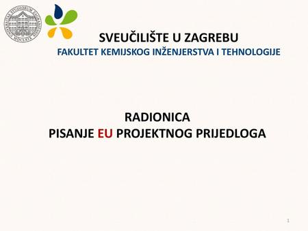 RADIONICA PISANJE EU PROJEKTNOG PRIJEDLOGA