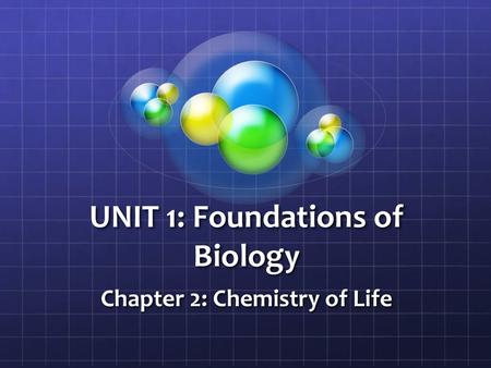 UNIT 1: Foundations of Biology