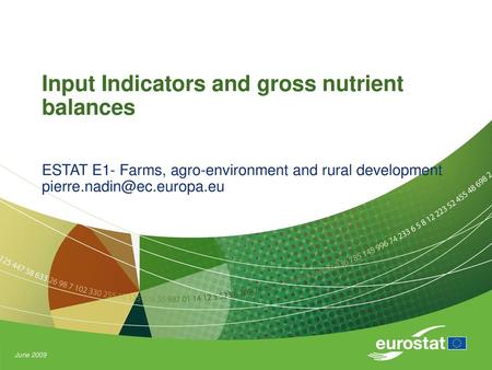 Input Indicators and gross nutrient balances