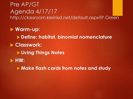 Pre AP/GT Agenda 4/17/17   kleinisd. net/default. aspx