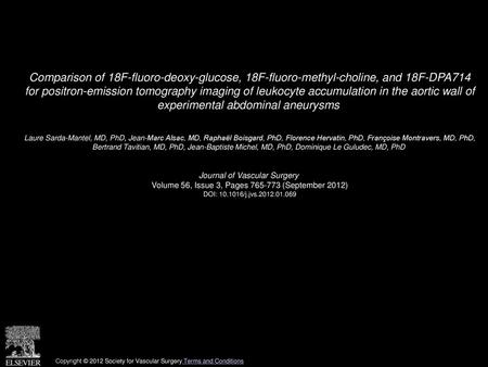 Comparison of 18F-fluoro-deoxy-glucose, 18F-fluoro-methyl-choline, and 18F-DPA714 for positron-emission tomography imaging of leukocyte accumulation in.