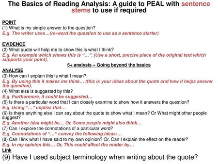 5+ analysis – Going beyond the basics