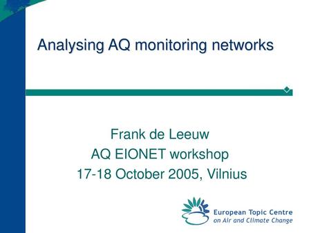 Analysing AQ monitoring networks