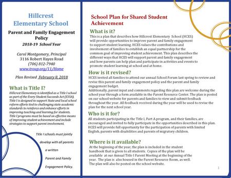 Parent and Family Engagement